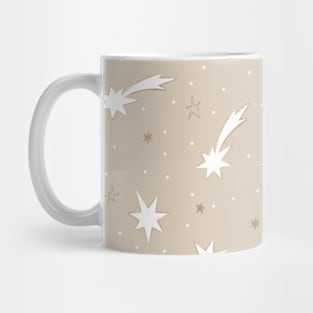 Christmas Star Modern Beige White Minimalist Pattern Mug